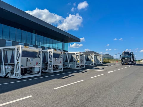 row of Pon Energy Rental machines based location France