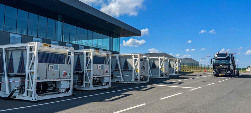 row of Pon Energy Rental machines based location France