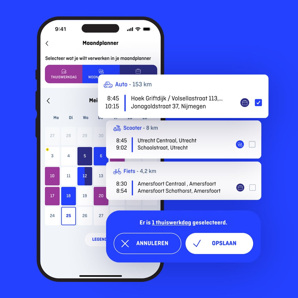 Maandplanner Shuttel-app